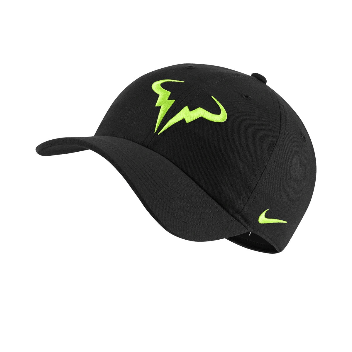 Nike AeroBill Rafa Heritage86 hat in Black w/Volt [850666-013] from the Fall 2020 tennis collection